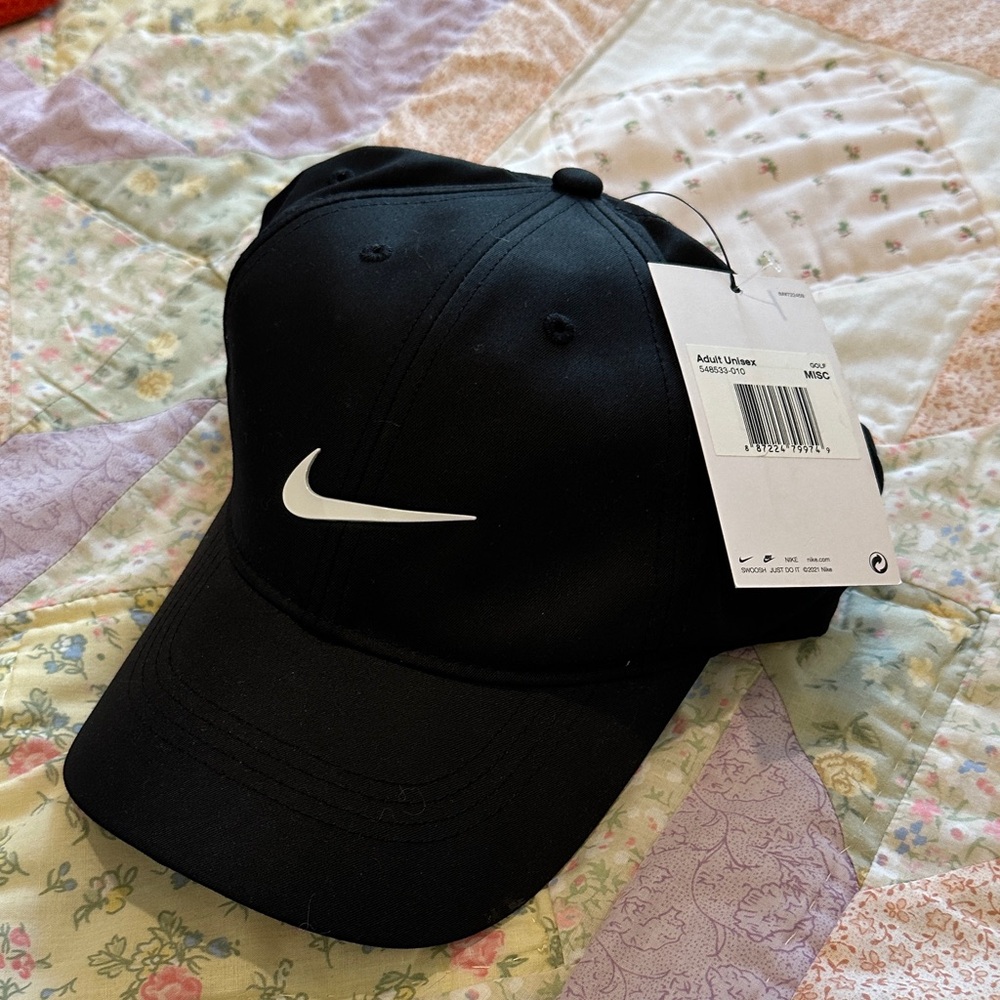 Nike Black Hat with White Swoosh